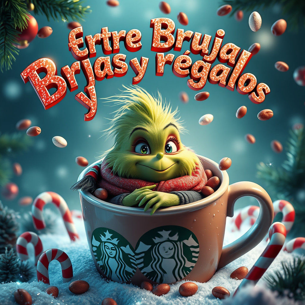 Baby Grinch in Starbucks Cup Winter Wonderland