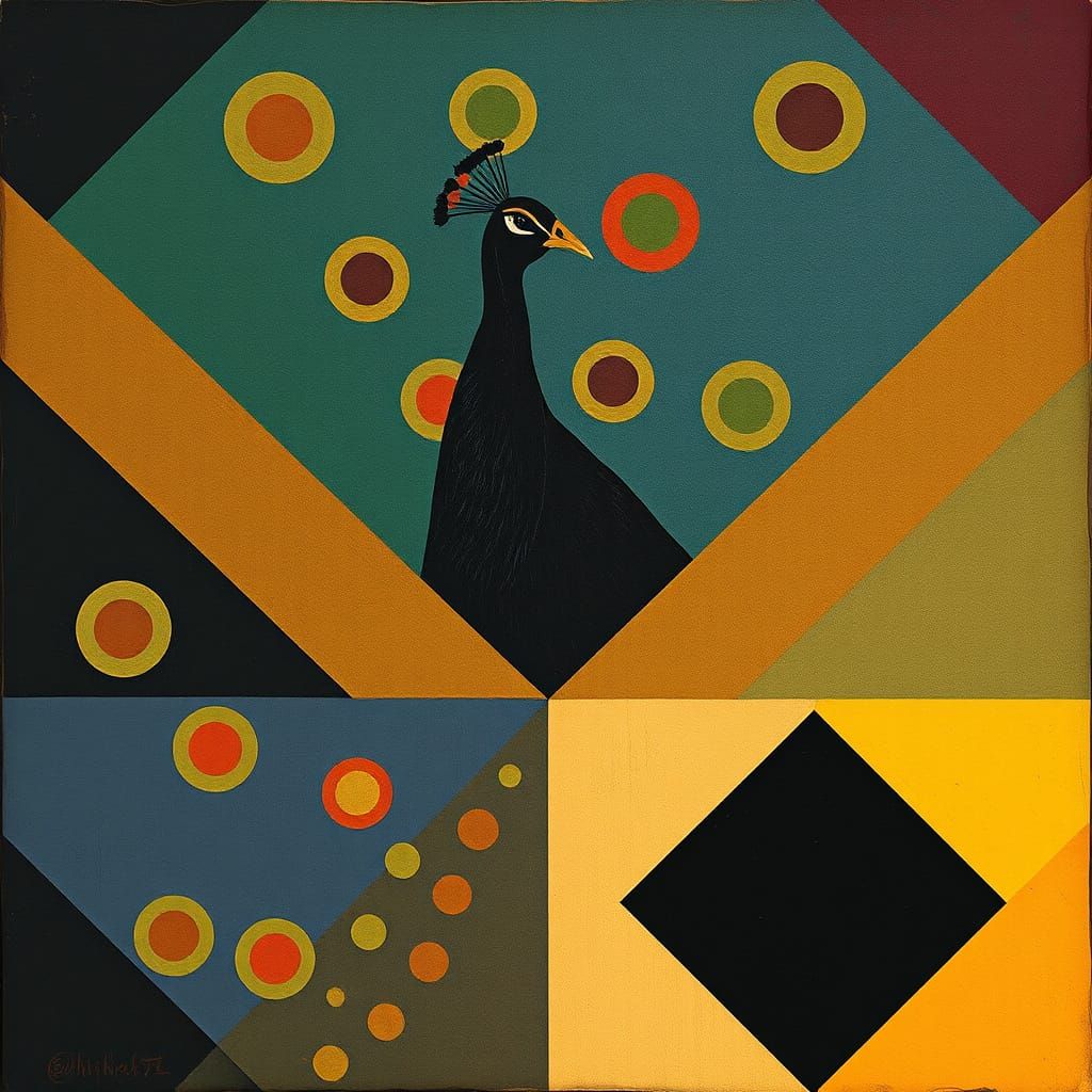 Rhombic Peacock Inspired by Klee and Rothko