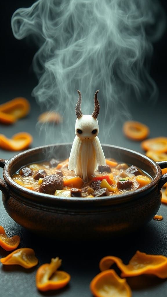 Possessed Goulash: Miniature Demons in a Steaming Dish