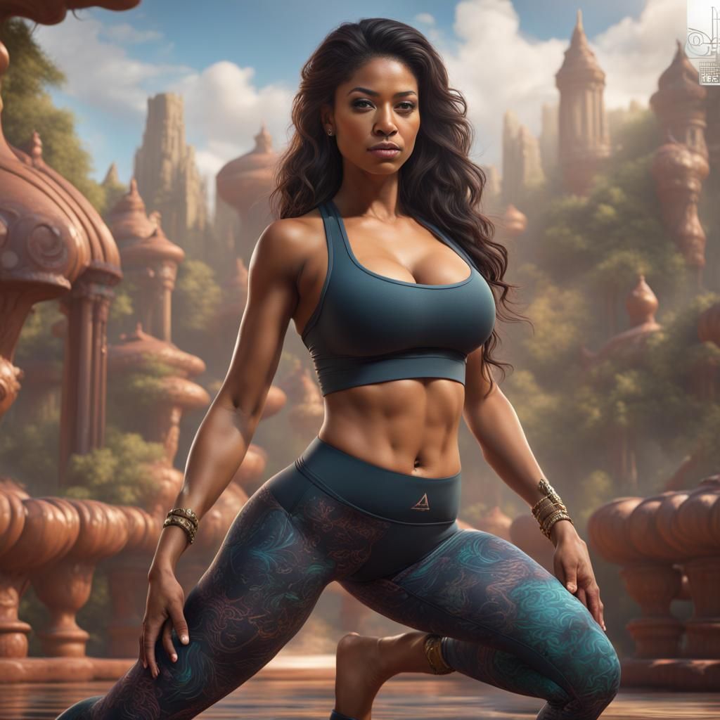 Latina in Yoga Outfit: Fantasy Concept Art