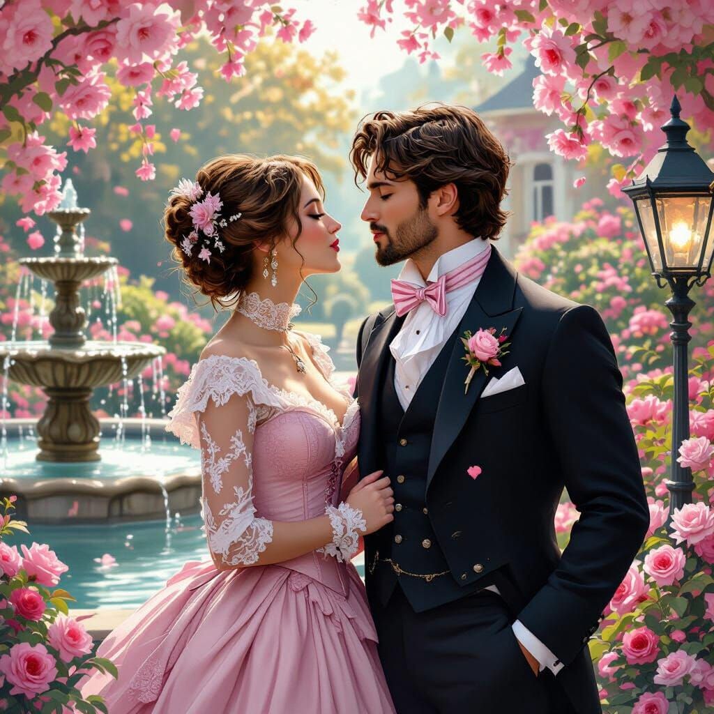 Romantic Victorian Couple in Fantastical Style