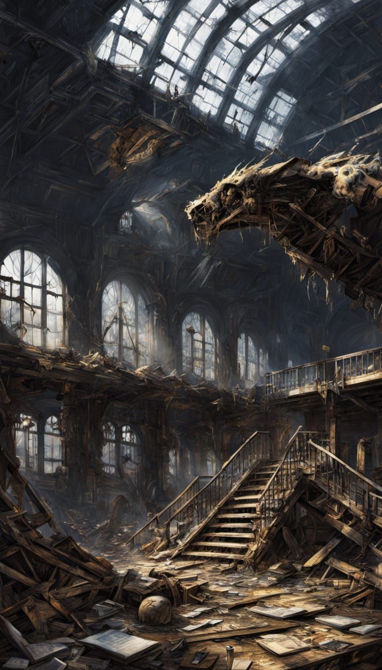 Cyberpunk Airport of Abandoned Horrors