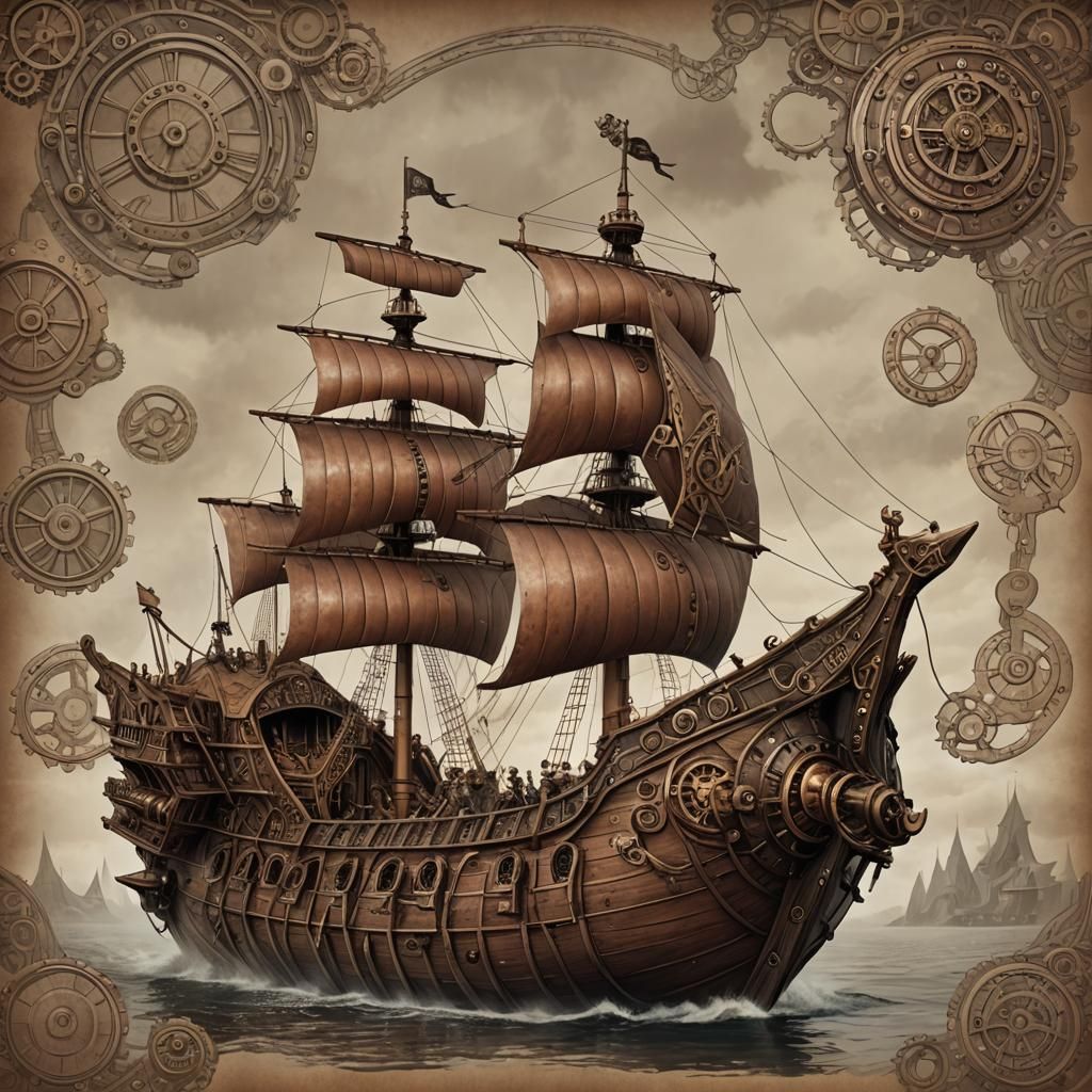 Steampunk Viking Ship