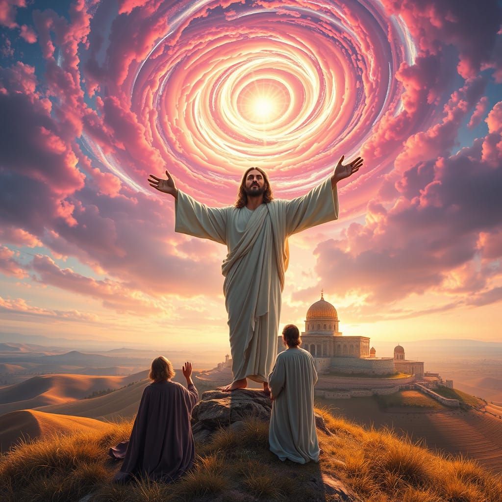 Jesus Blesses His Disciples in a Majestic Biblical Scene