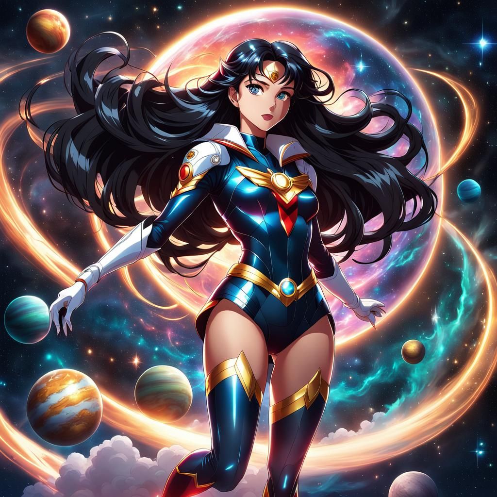 Anime Cosmic Superheroine in Space