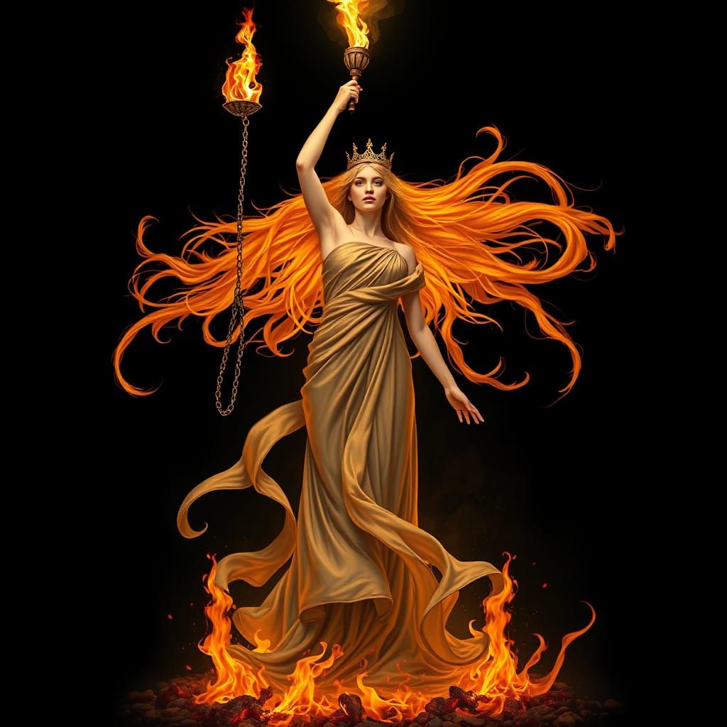 Ethereal Goddess Radiates Warmth and Intensity in Cyberpunk ...