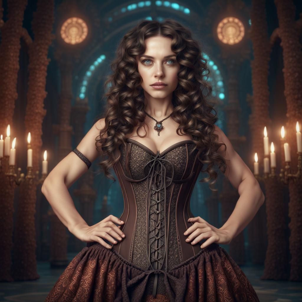 Mystical Geometry Witch in Detailed Digital Painting