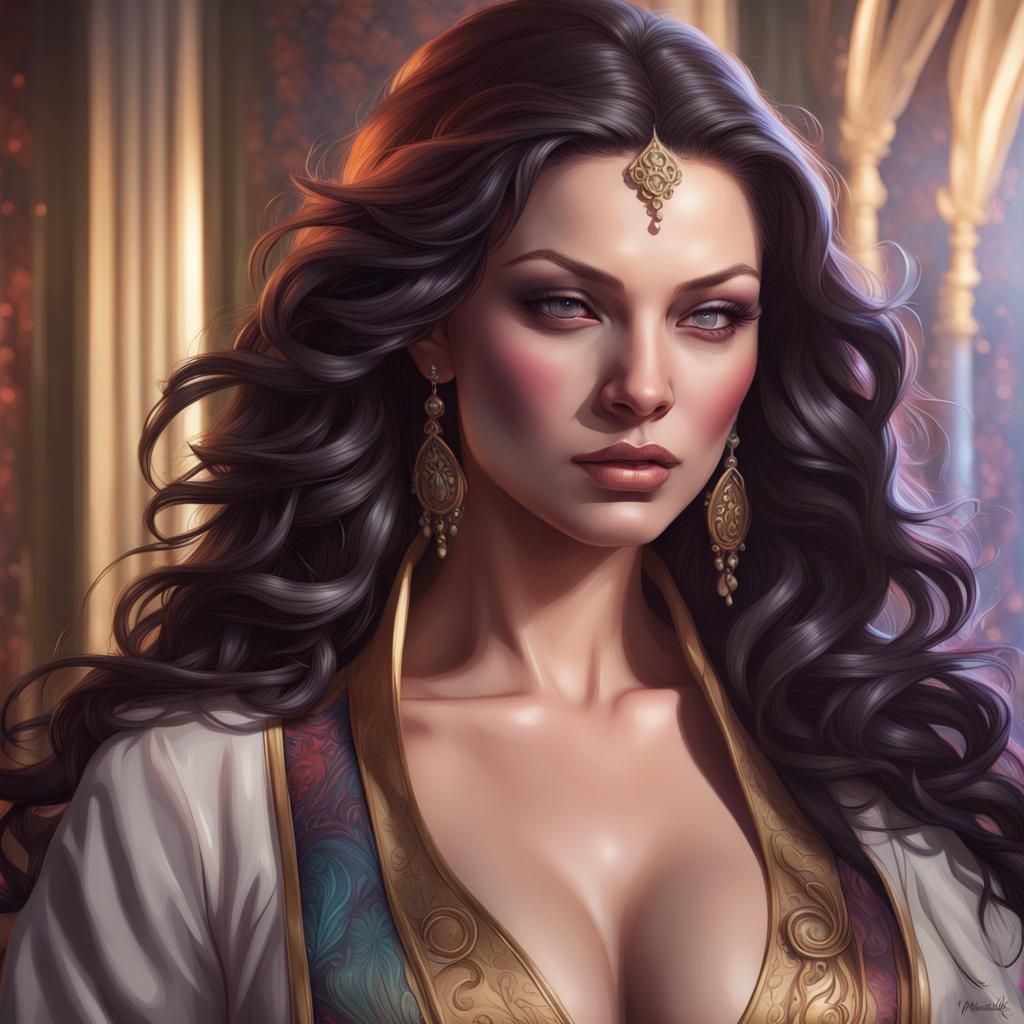 Aria Giovanni Portrait in Hyperdetailed Digital Art Style