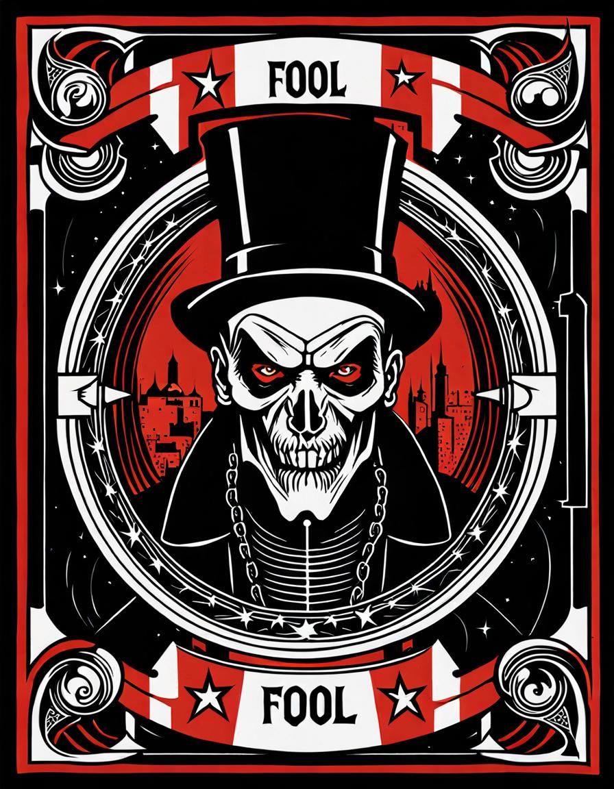 The Fool Tarot Card in Industrial Style