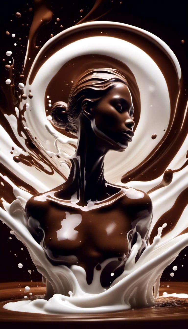 Dynamic Watercolor: Milk and Chocolate Woman