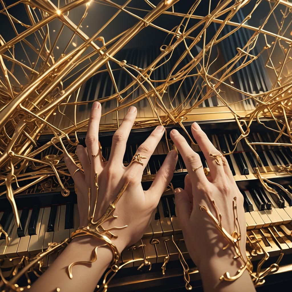 Surreal Piano Plays Human in Dali-esque Style