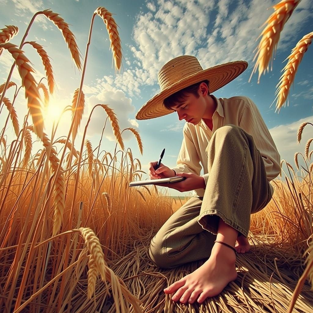 Man Taking Notes in Cozy Study