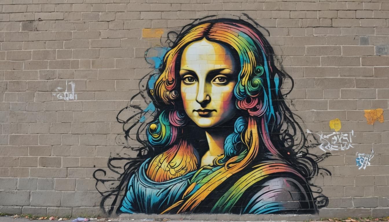 Mona Lisa as Gothic Punk Street Art