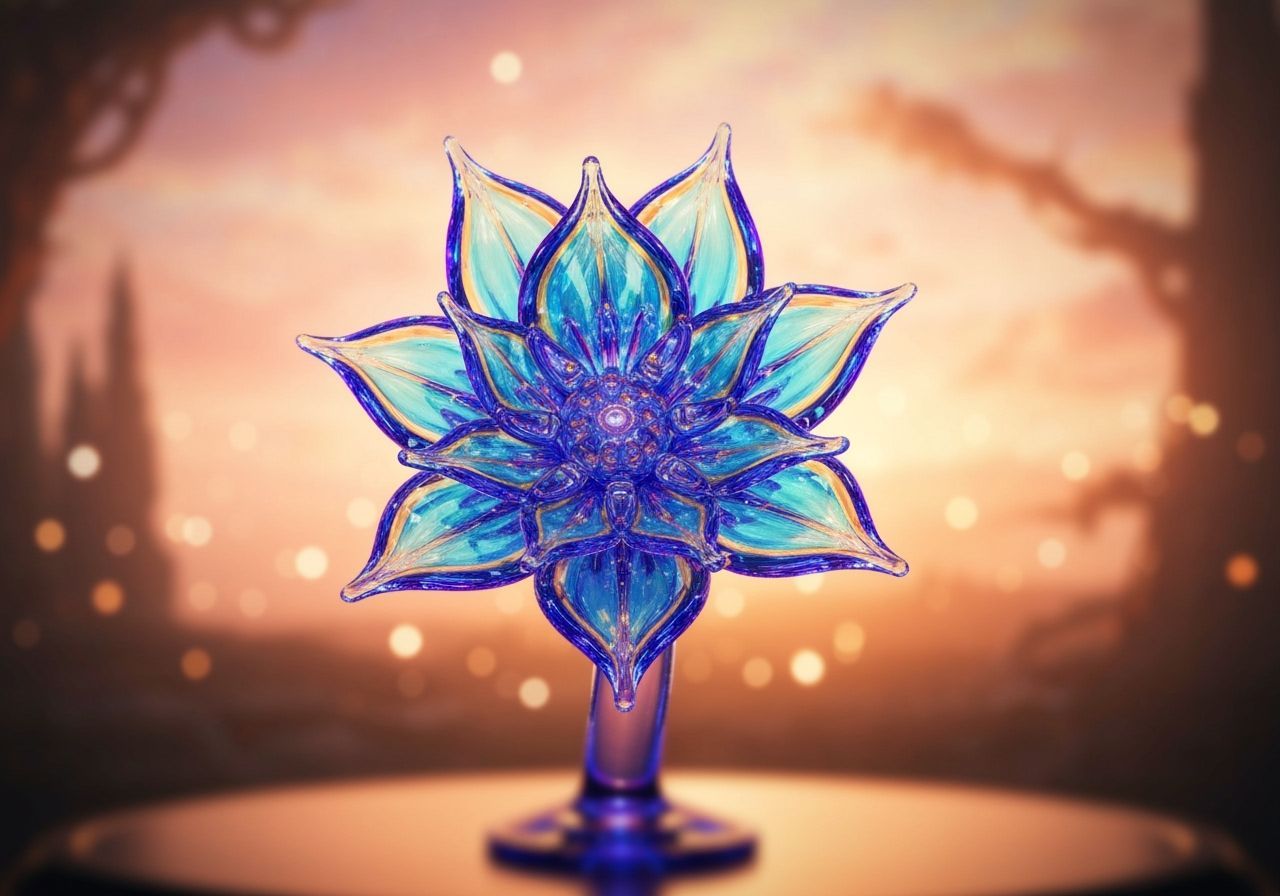 Fantasy Glass Ramen Bowl with Cherry Blossoms