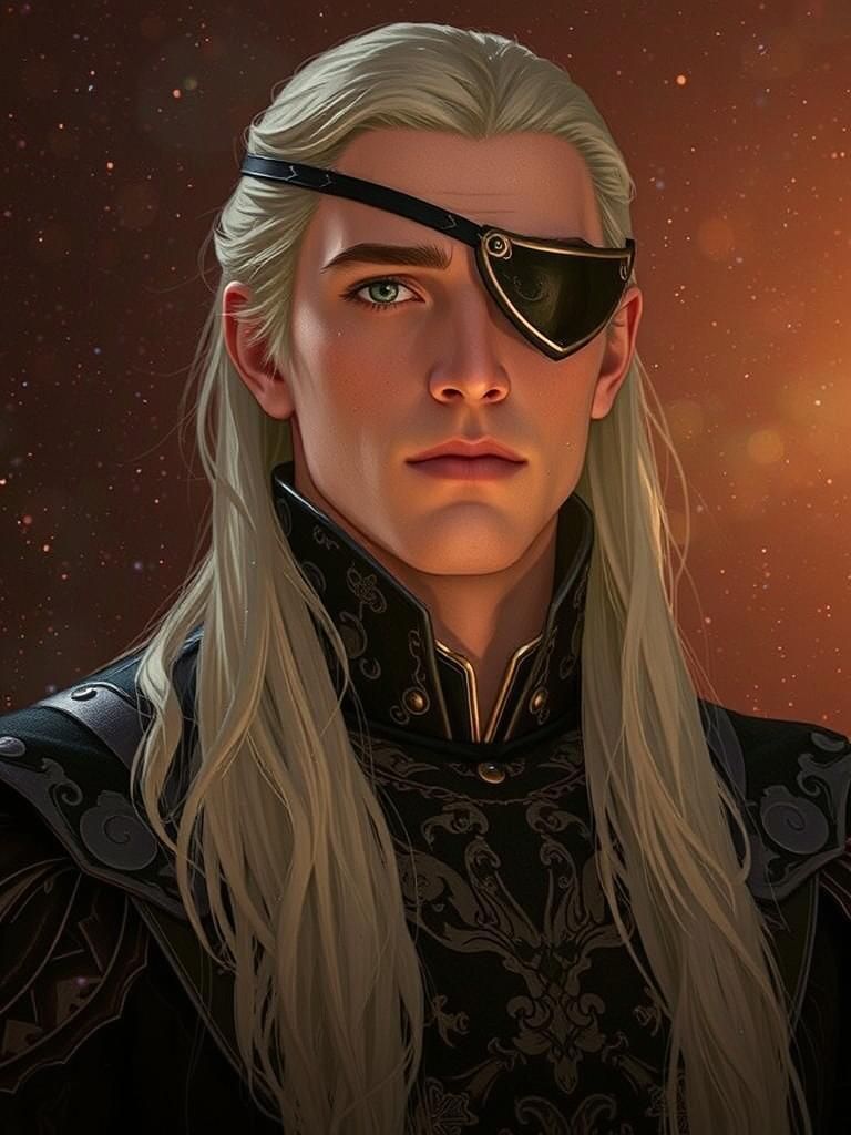 Charismatic Prince with Eyepatch in Fantasy Setting