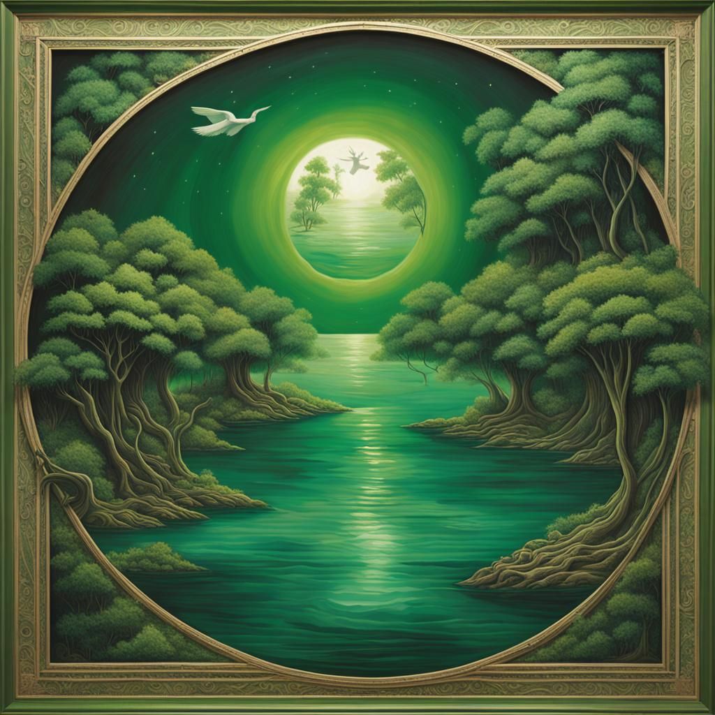 Biblical Creation Story Artwork: Earth's Awakening