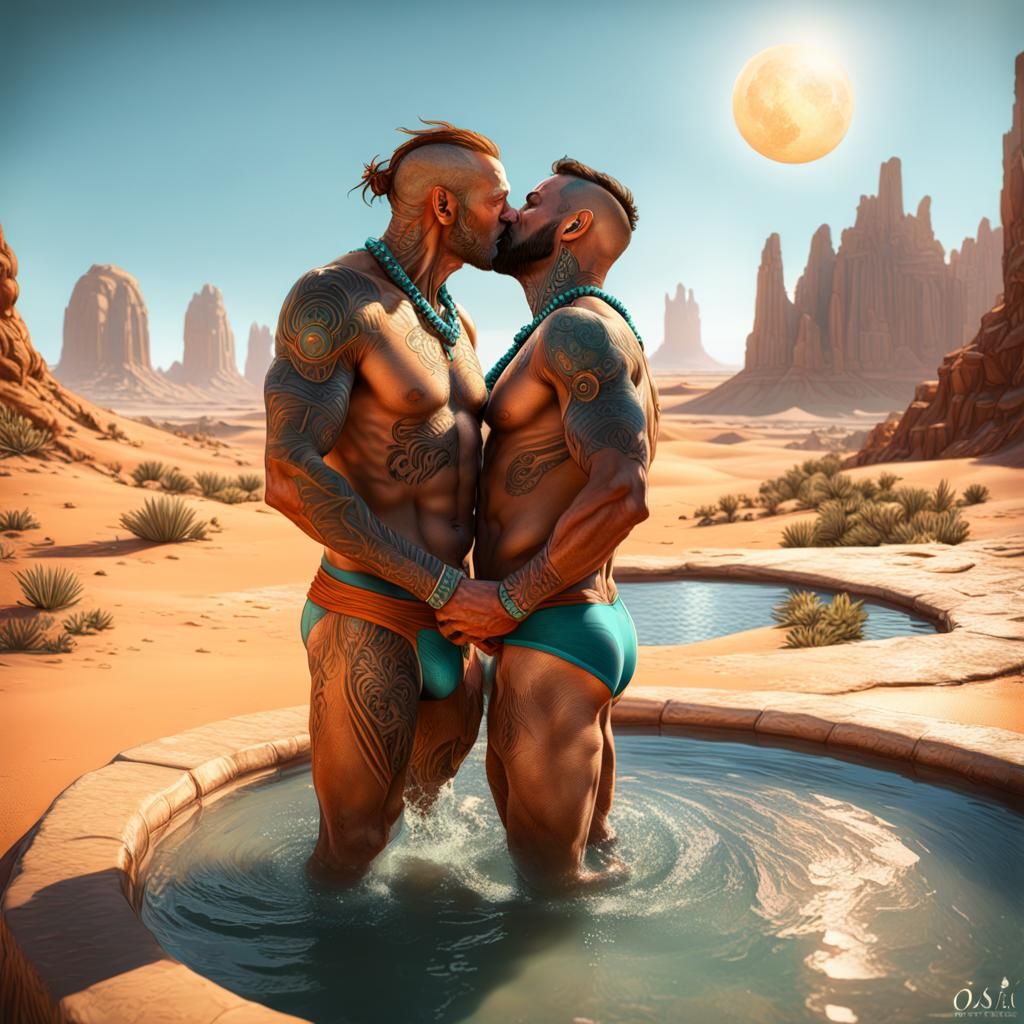 Gay Alien Couple's Desert Oasis Rendezvous