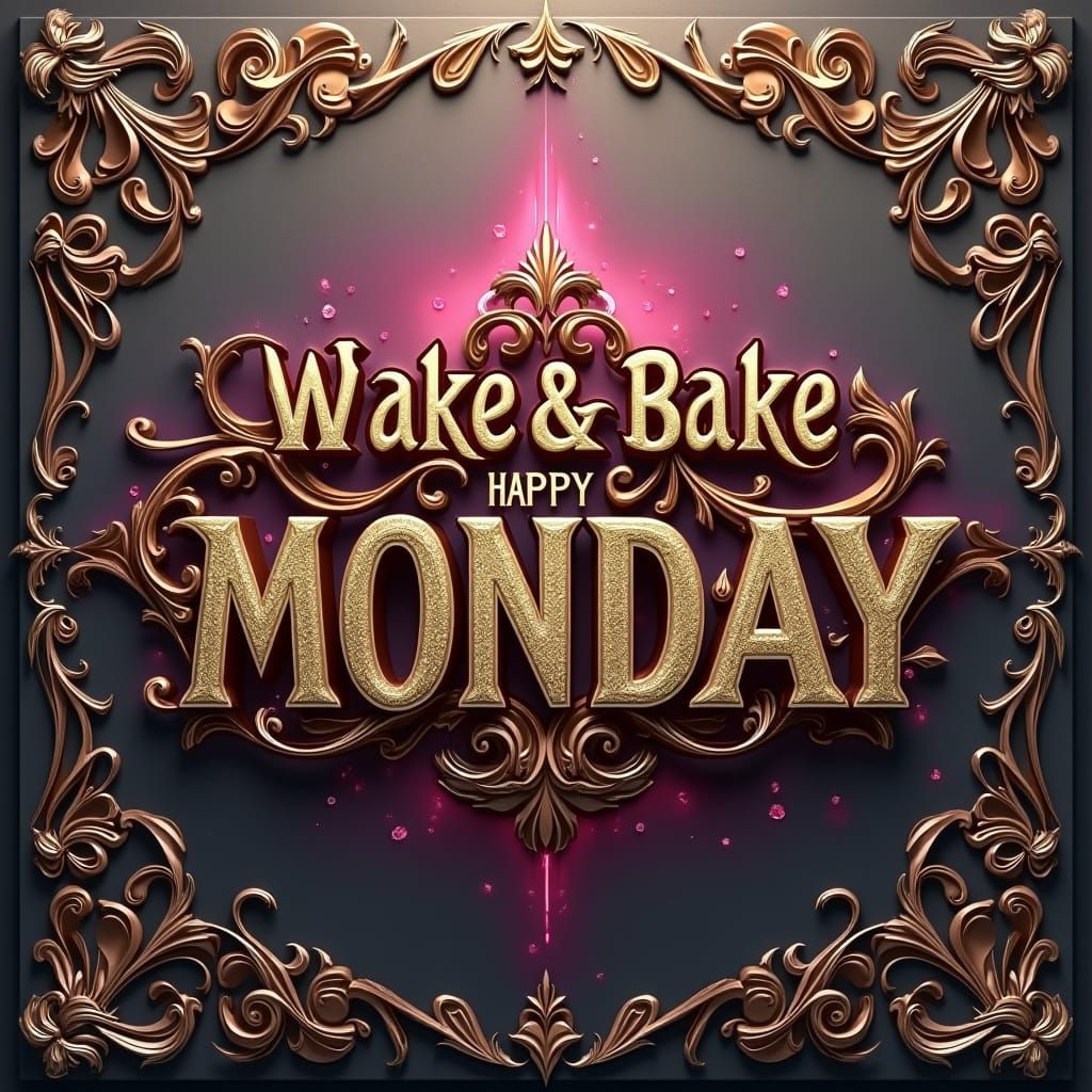 Luxurious Wake & Bake Monday Ombre Background