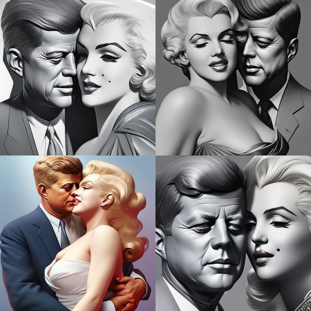 JFK and Marilyn Monroe: Romantic Portrait