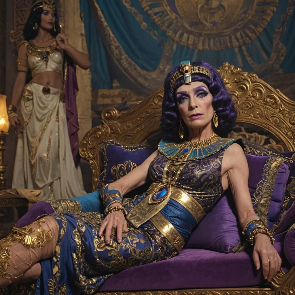 Baroque Cleopatra: Ornate Film Still in 8K