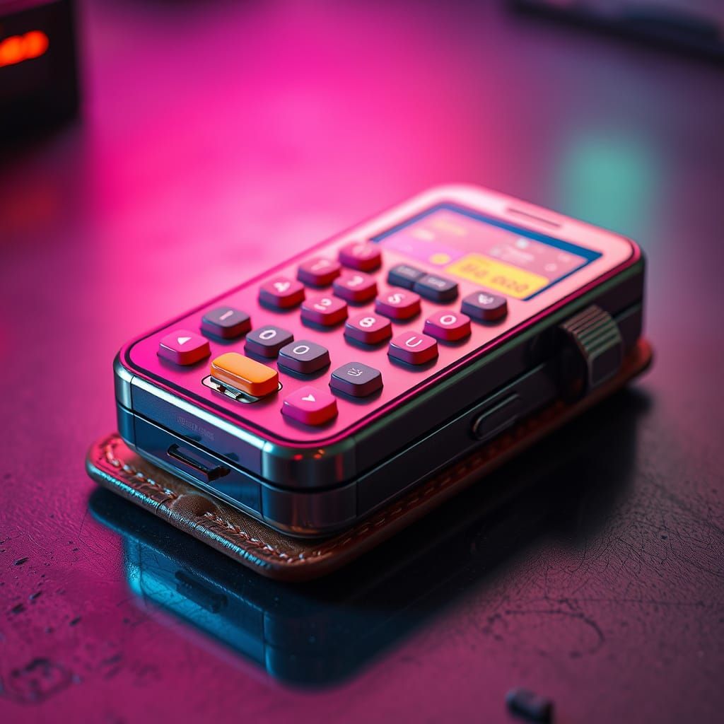 Retro 1980s Phone in Hyperrealistic Style