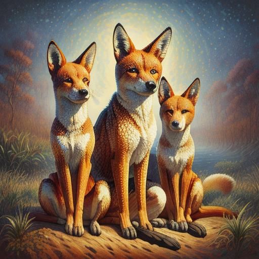 Surreal Australian Indigenous Art: Dingo