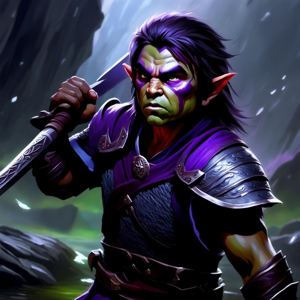 Orc Halfling in Battlefield Action: Fantasy Art