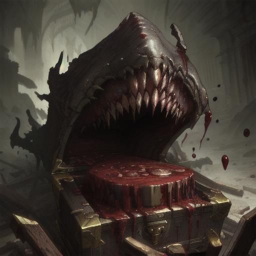 Horrific Mimic Treasure Chest in Gothic Style
