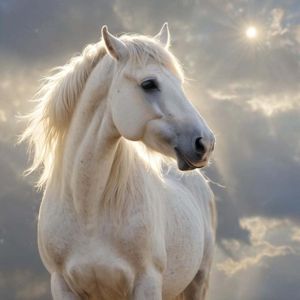 Ethereal Stardust Horse in Divine Light
