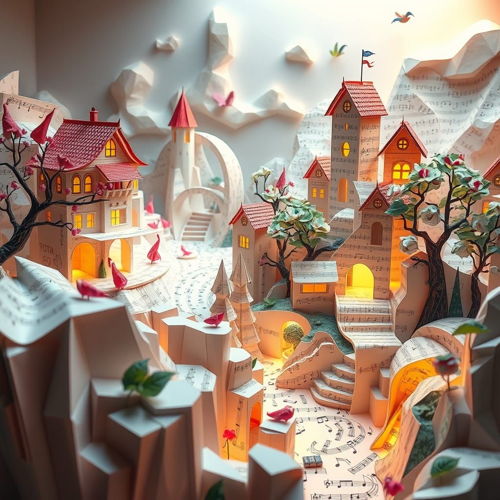 Whimsical Paper World of Music and Art