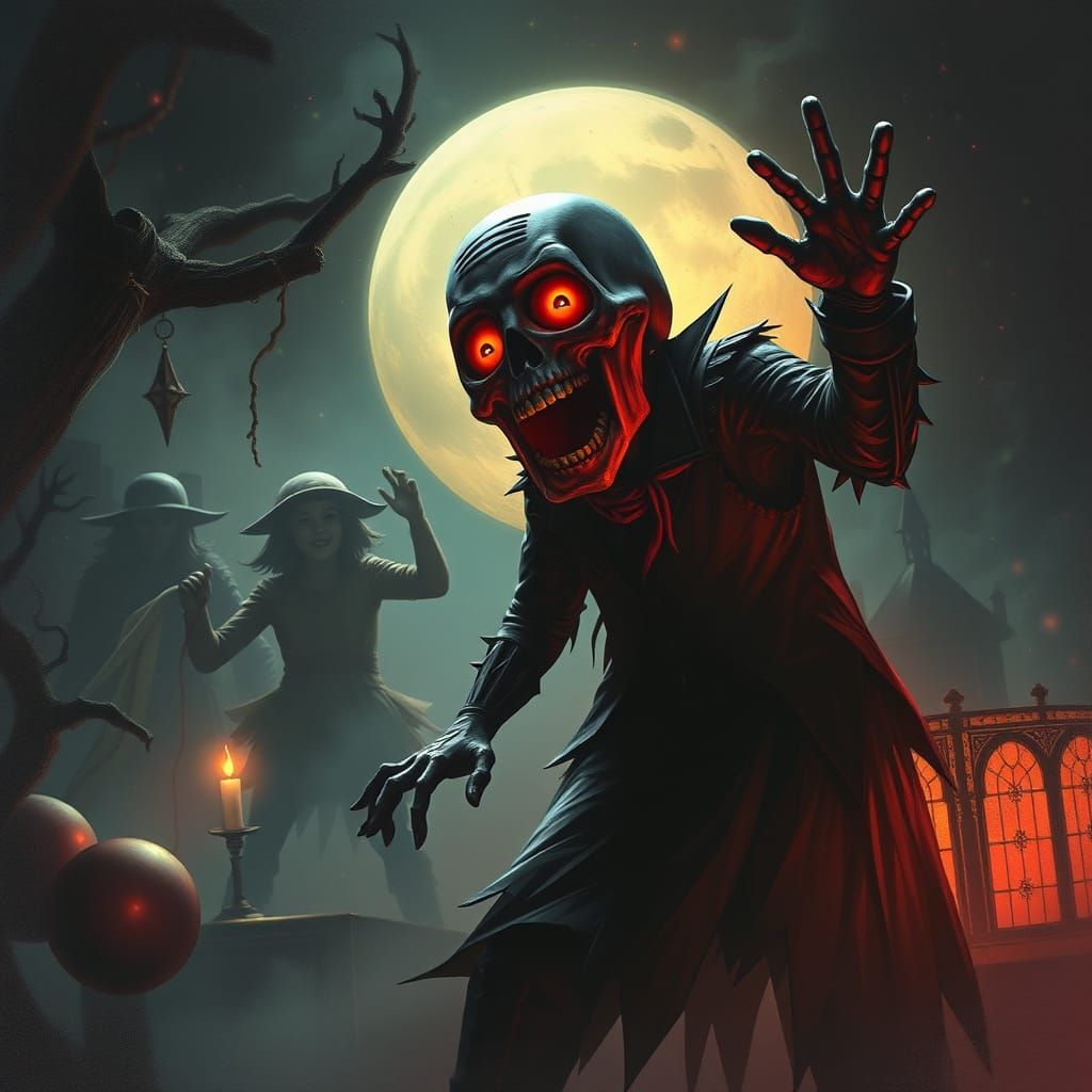 Haunted New Years Eve Ball Party Scene