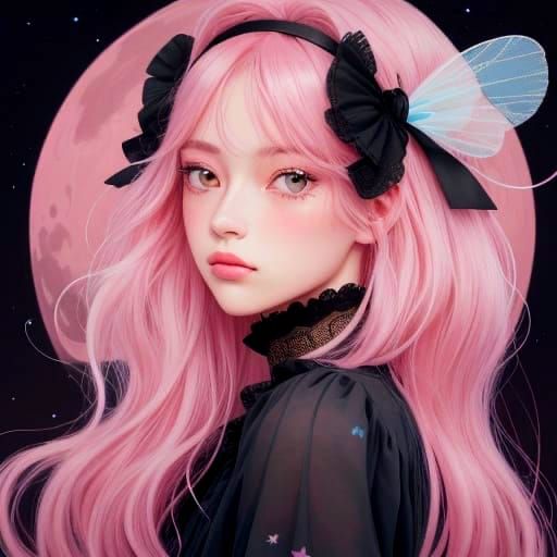 Dreamy Anime Portrait of a Teenage Girl