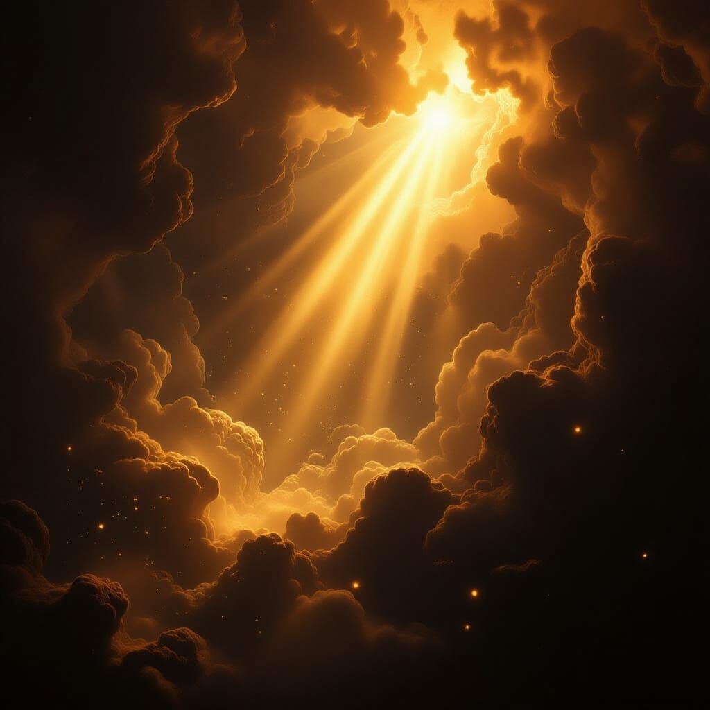 Hopeful Light Piercing Swirling Darkness