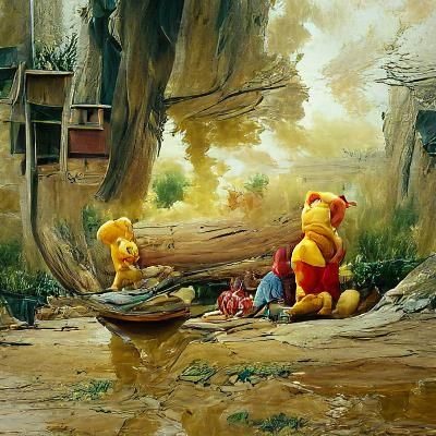 Winnie the Pooh as Oil Painting by Gurney