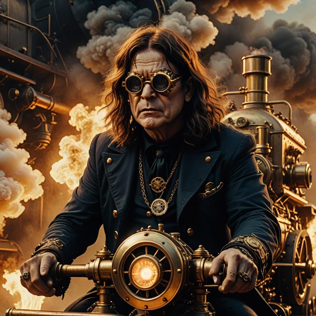 Ozzy Osbourne Drives Crazy Train in Steampunk Style