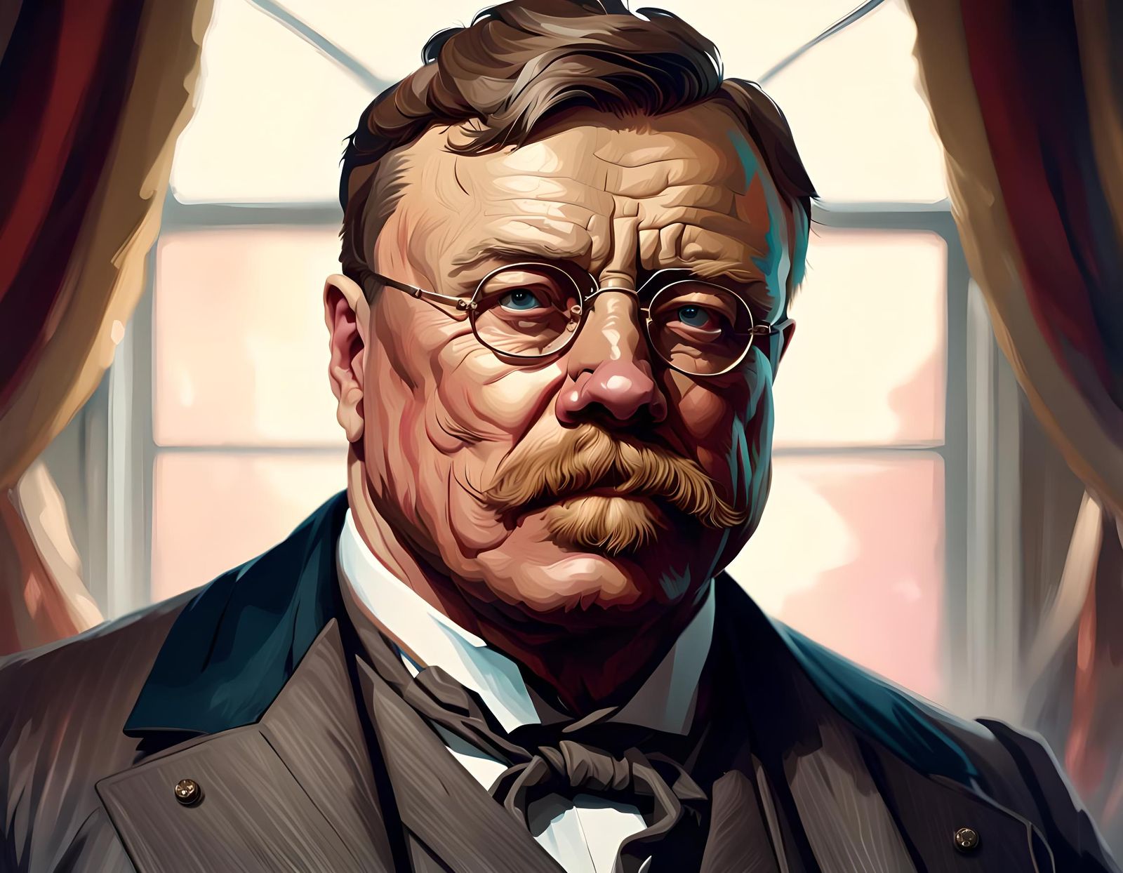 Detailed Portrait of Teddy Roosevelt in Unreal Engine