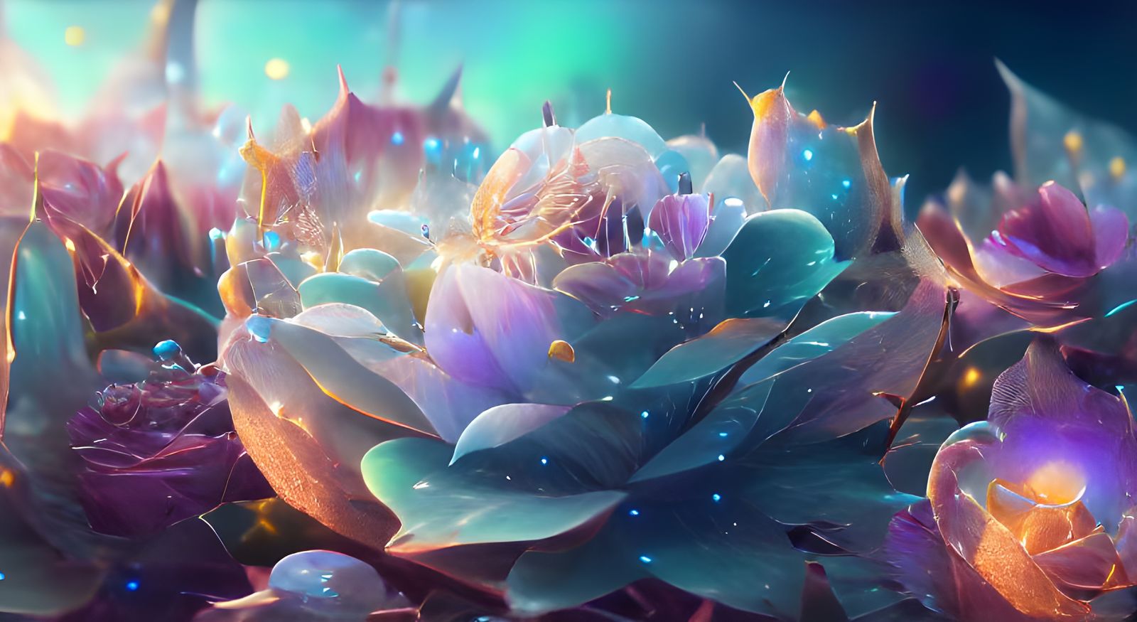 Sci-Fi Alien Zen Garden with Cosmic Sky