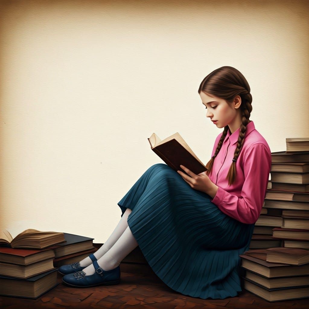 Enchanting Scene on Beveled Page as Matte Painting