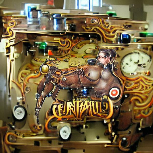 Steampunk Centaur Pinball Machine: A Retro-Futuristic Fantas...