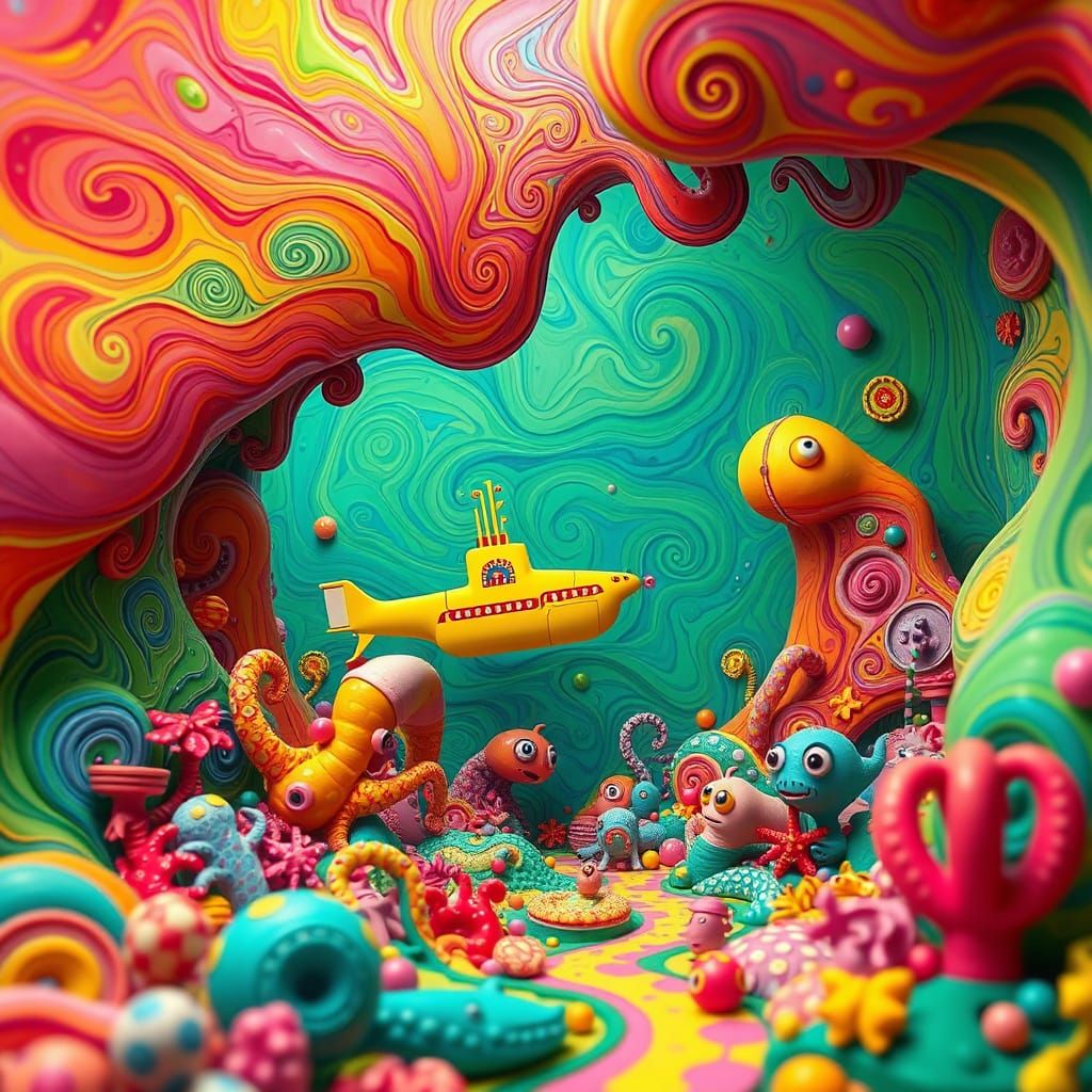 Surreal Gouache Wonderland in 3D Stop-Motion Animation