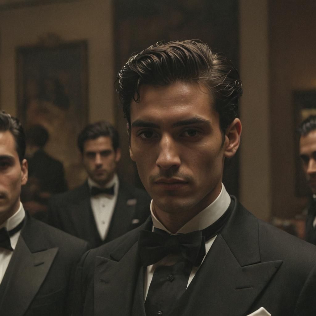 Confident Businessmen in Italian Neorealism Style