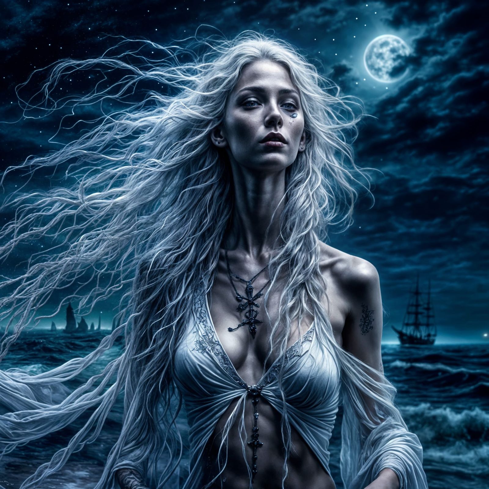 Gothic Pirate in Moonlight: Dark Fantasy Portrait