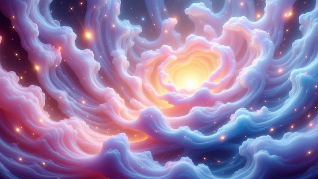 Ethereal Abstract Art: Organic Forms in Luminous Hues