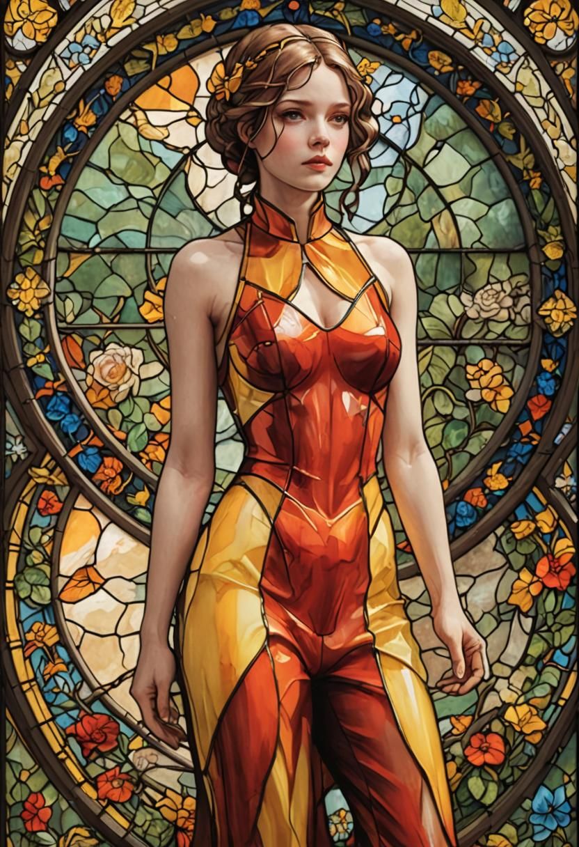 Vibrant Stained Glass Abstract Design