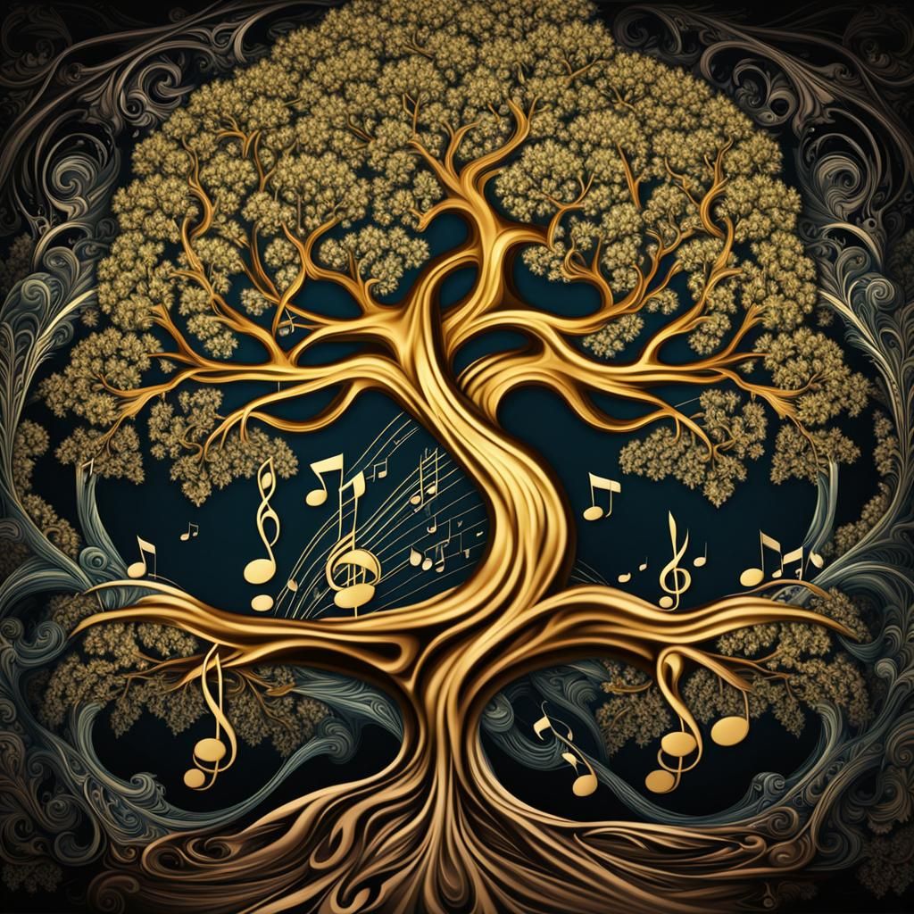 Fractal Tree of Life Musician Glossy Art