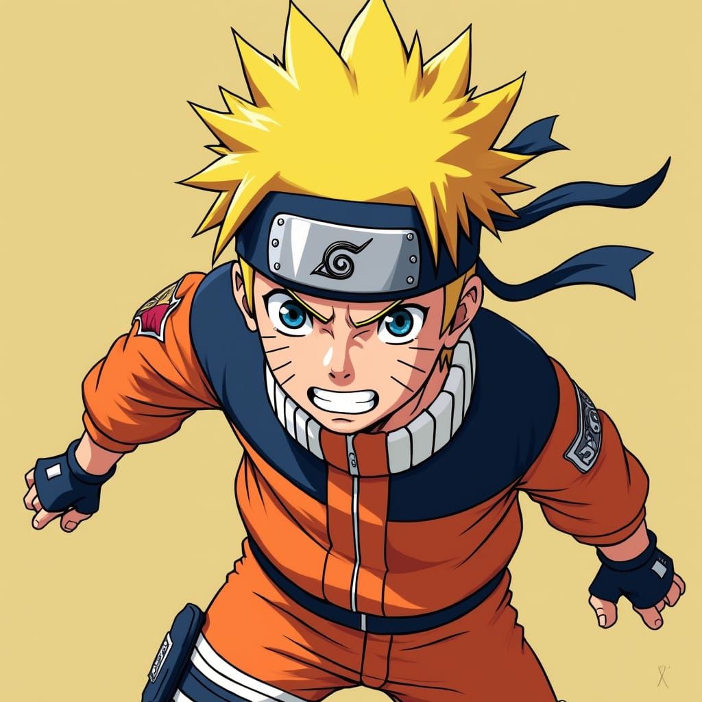 Naruto in Vibrant Anime Style Illustration