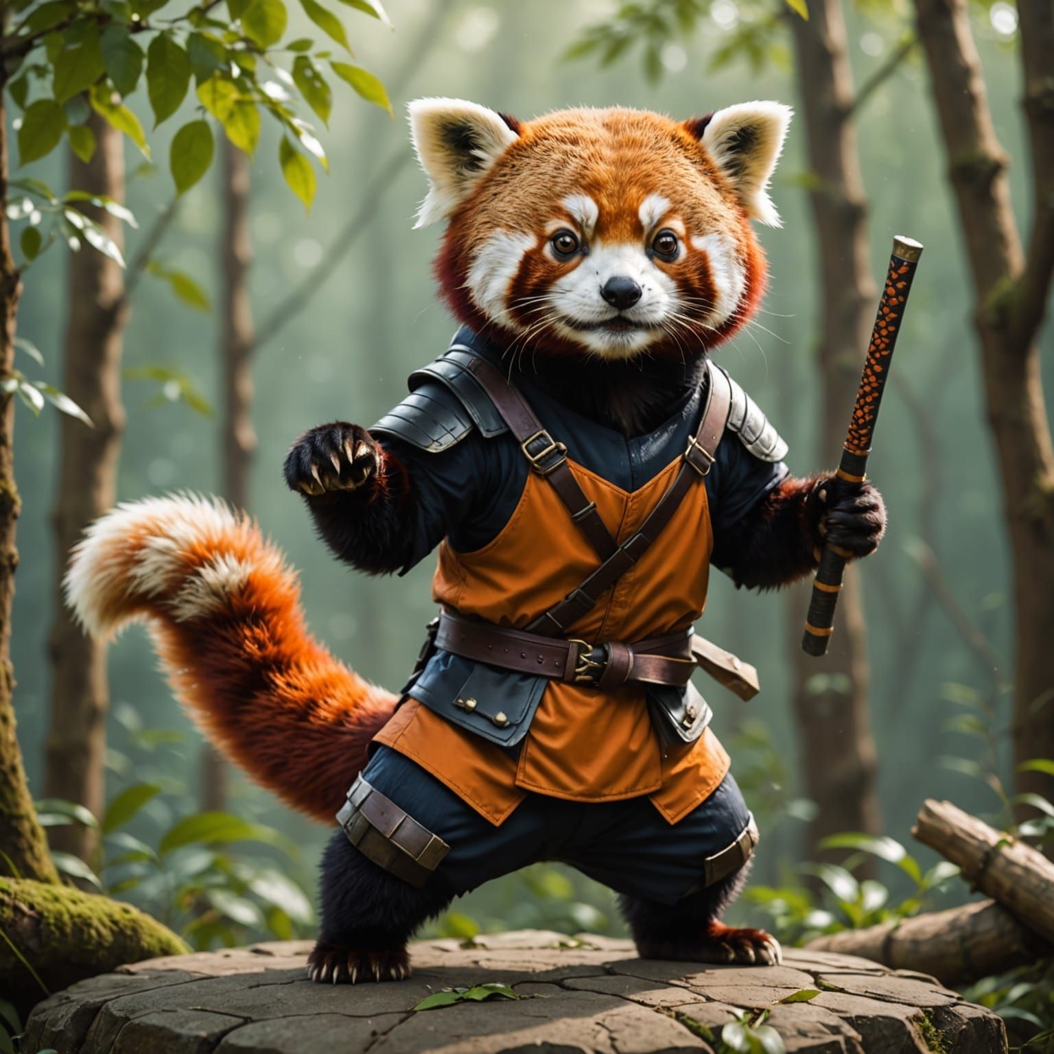 Ninja Red Panda in Stealth Mode