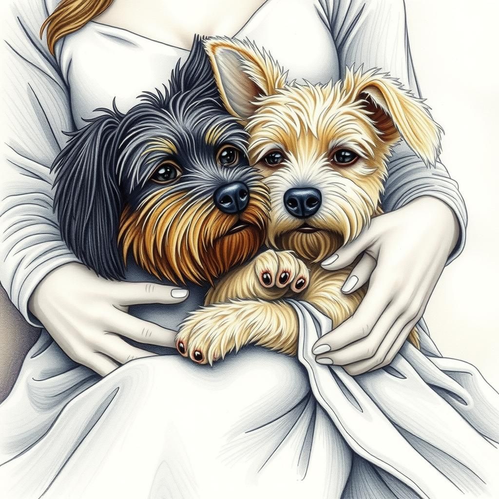 Affectionate Terrier Portrait in Storybook Style