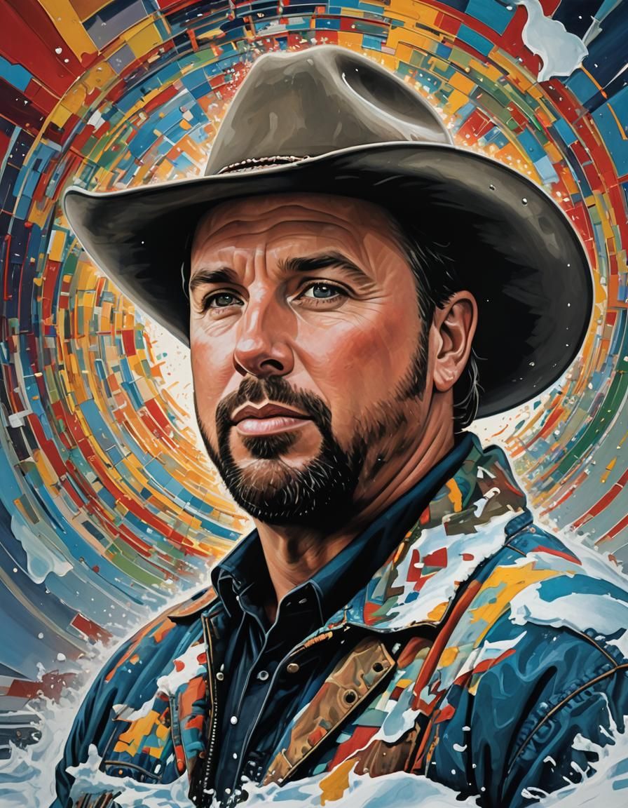 Artistic Portrait in Screen Printing Style