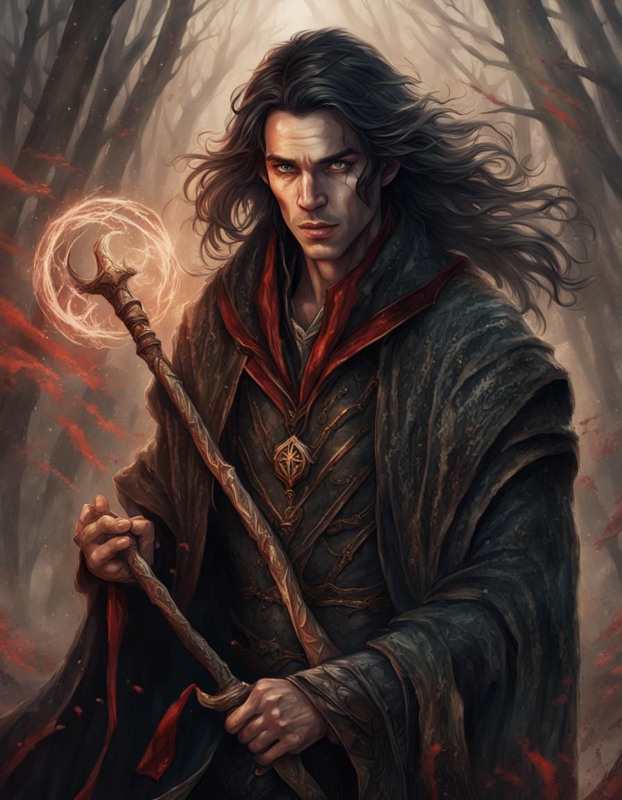 High Elf Sorcerer with Mystic Staff